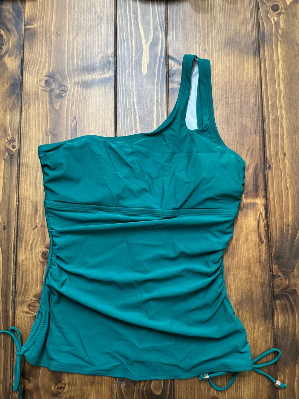 One-Shoulder Emerald Tankini Swimsuit